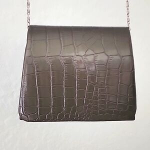 Bijoux Terner Small Brown, Faux Crocodile Print Crossbody Bag